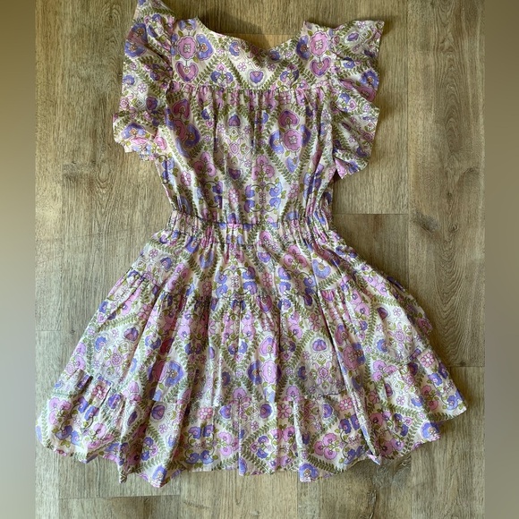 NWOT Olivaceous Floral Mini Dress Puff Sleeve Ruffle Hem Boho Cottagecore Size M - Picture 6 of 6